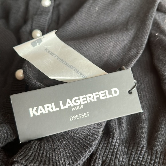 NWT Karl Lagerfield Black Lace Back Cardigan Sweater Size Small - Picture 11 of 11
